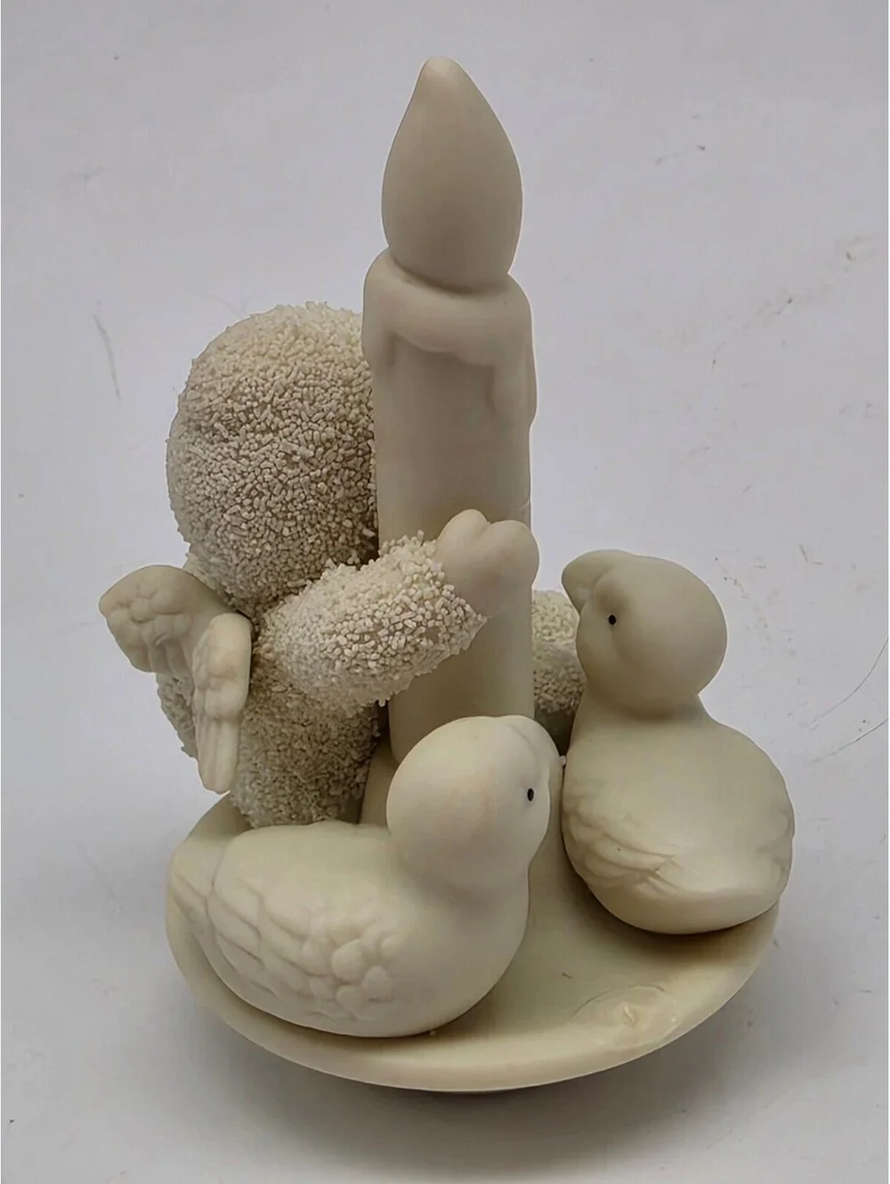 Vintage Ceramic Figurine of Child with Candle and Ducks